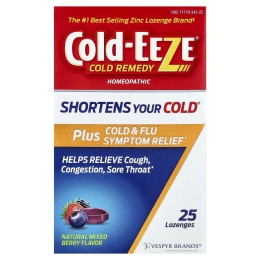 Cold Eeze, средство от простуды, натуральное средство для облегчения симптомов простуды и гриппа, натуральное ягодное ассорти, 25 пастилок