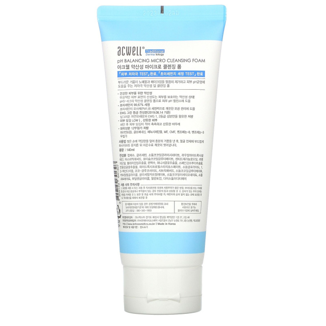 Acwell, No 5.5, pH Balancing Micro Cleansing Foam, 140 ml