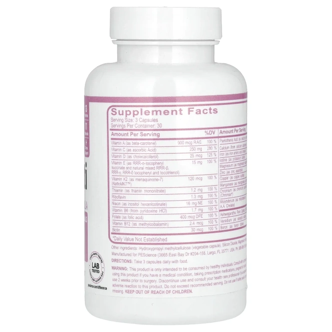 PEScience, TruMulti, формула для женщин, 90 капсул