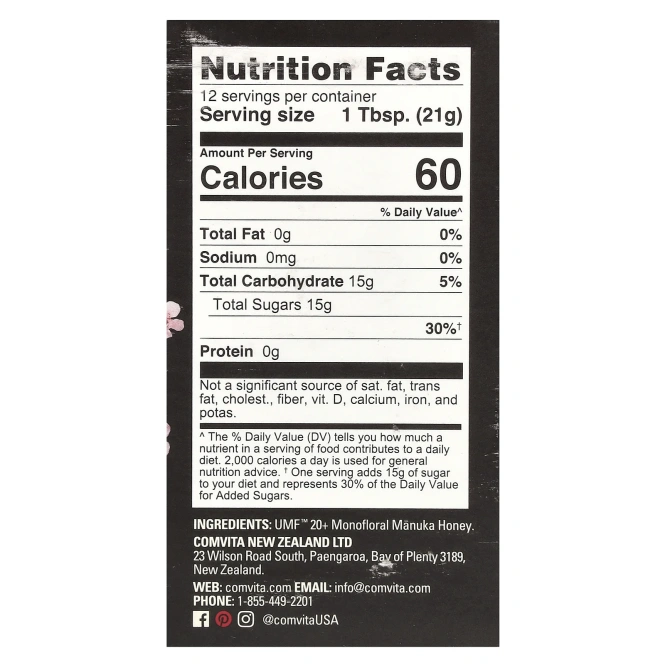 Comvita, мед манука, UMF 20+, 250 г (8,8 унции)