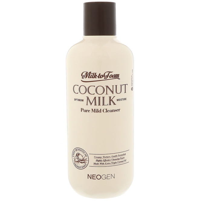 Neogen, Milk to Foam Coconut Milk, Pure Mild Cleanser, 9.9 fl oz (300 ml)