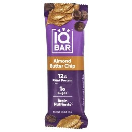 IQBAR, Plant Protein Bar, чипсы из миндального масла, 12 батончиков, по 45 г (1,6 унции)