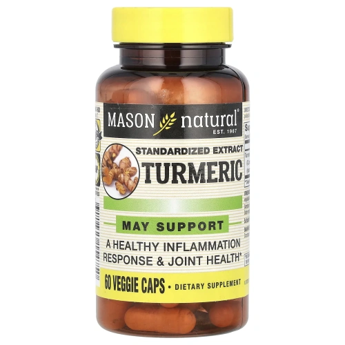 Mason Natural, Стандартизированный экстракт куркумы, 60 растительных капсул