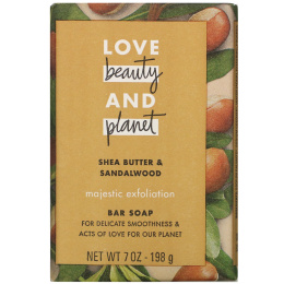 Love Beauty and Planet, Majestic Exfoliation, Bar Soap, Shea Butter & Sandalwood, 7 oz (198 g)