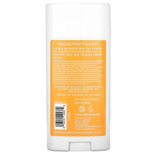 Zion Health, Bold, ClayDry Deodorant, Honeysuckle, 2.8 oz (80 g)