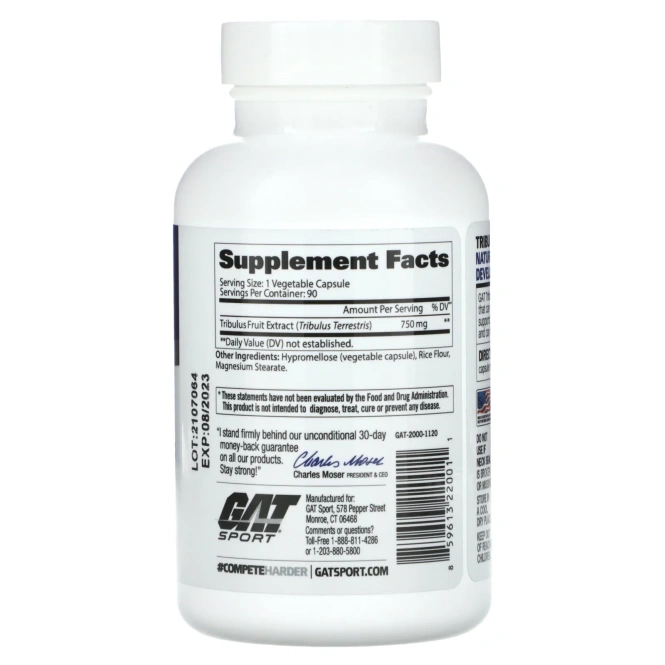 GAT, Essentials, трибулус, 90 вегетарианских капсул