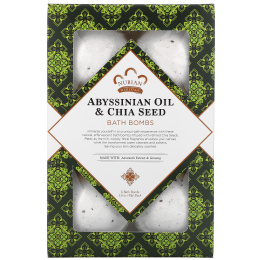 Nubian Heritage, Abyssinian Oil & Chia Seed, Bath Bombs, 6 Bath Bombs, 1.6 oz (45 g) Each