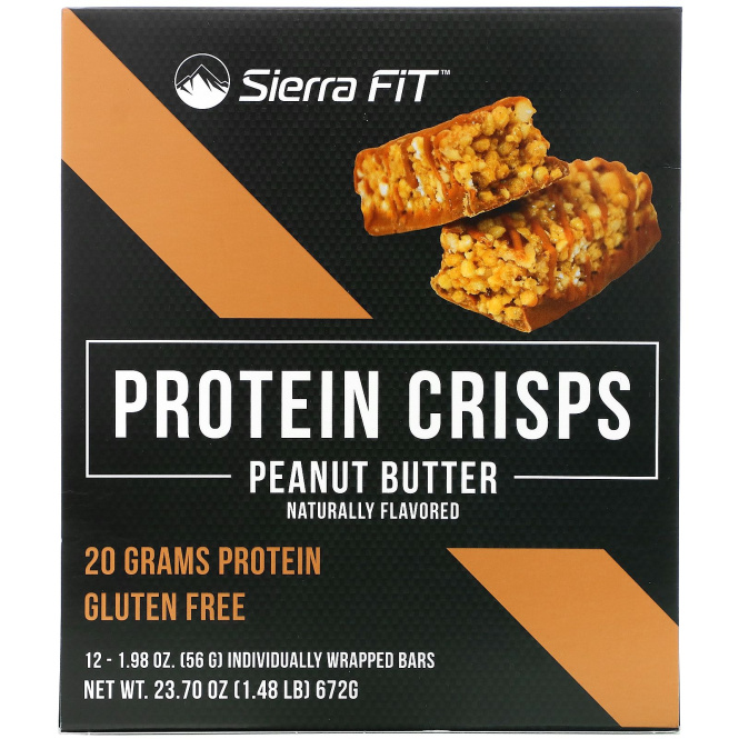 Sierra Fit, Protein Crisps, Peanut Butter, 12 Bars, (56 g) Each