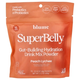 Blume, SuperBely®, персик и личи, 15 пакетиков по 4 г (0,14 унции)