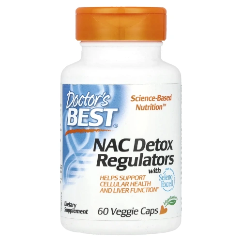 Doctor's Best, NAC регуляторы детоксикации, 60 растительных капсул