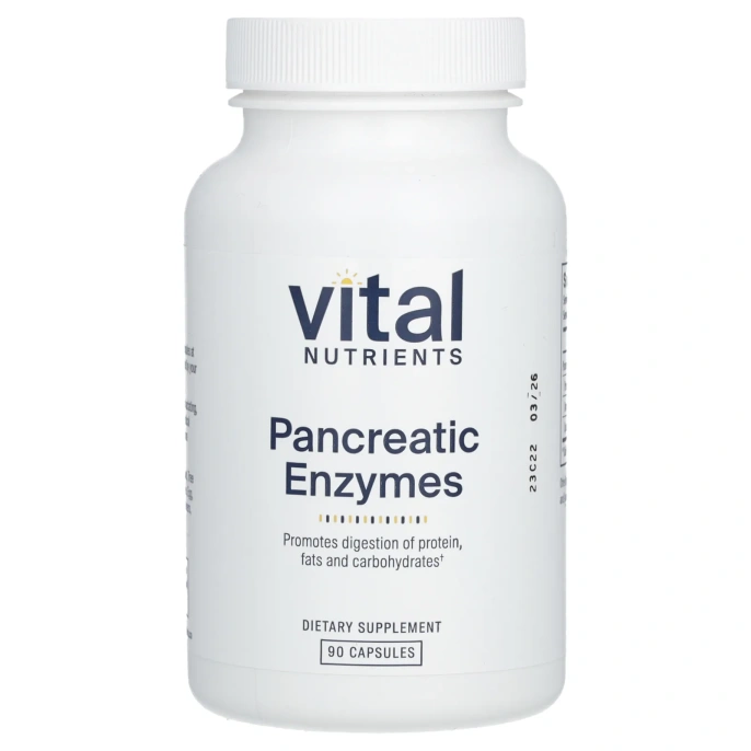 Vital Nutrients, Ферменты поджелудочной железы, 500 мг, 90 капсул