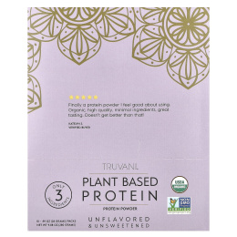 Truvani, Растительный протеин, без ароматизаторов и подсластителей, 10 пакетиков по 28 г (0,99 унции)