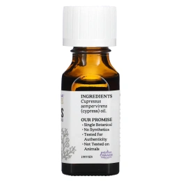 Aura Cacia, чистое эфирное масло, Кипарис, 0,5 жидкой унции (15 мл)
