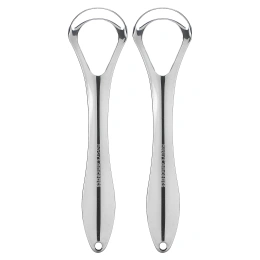 basicConcepts, скребки для языка из высококачественной стали, с двойной головкой, 2 шт.