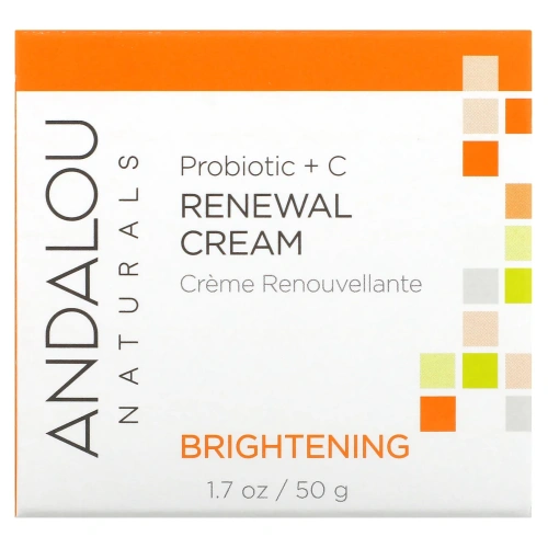 Andalou Naturals, Восстанавливающий крем, пробиотик + витамин C, улучшающий цвет лица, 1,7 жидкой унции (50 мл)