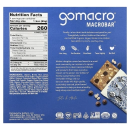 GoMacro, MacroBar®, забота о сердце, овсянка и шоколадная крошка, 4 батончика по 65 г (2,3 унции)
