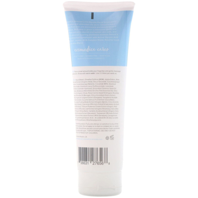 Cosmedica Skincare, скраб для лица с 2,5% гликолевой кислотой, 120 мл (4 унции)