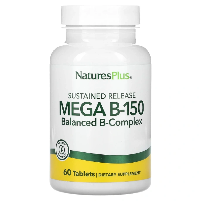 NaturesPlus, Mega B-150 с замедленным высвобождением, 60 таблеток