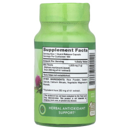 Nature's Truth, Экстракт семян расторопши, 1000 мг, 100 капсул с быстрым высвобождением