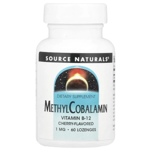 Source Naturals, Метилкобаламин, вишня, 1 мг, 60 пастилок