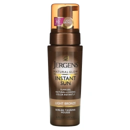 Jergens, Natural Glow, Instant Sun, мусс для автозагара, светло-бронзовый, 177 мл