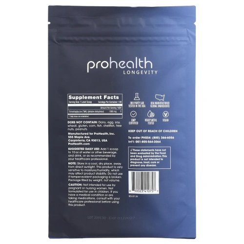 ProHealth Longevity, TMG Pro, чистый порошок TMG, 100 г