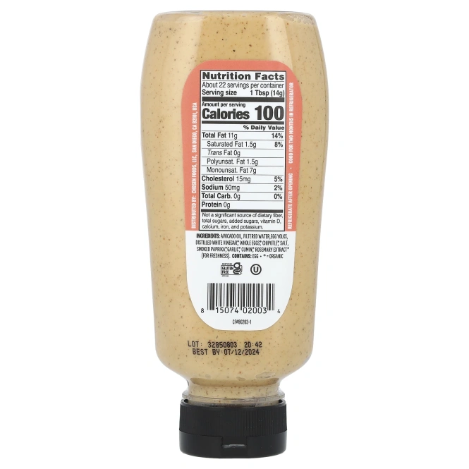 Chosen Foods, Chipotle Mayo, 332 мл (11,25 жидк. унц.)