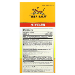 Tiger Balm, Arthritis Rub, без спирта, 4 жидких унций (113 мл)
