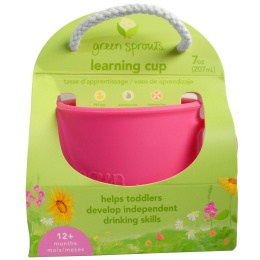 i play Inc., Зеленые ростки, обучающая чашка, от 12 месяцев, розовая, 7 унций (207 мл)