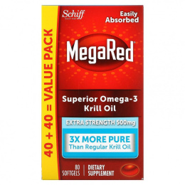 Schiff, MegaRed, Superior Omega-3 Krill Oil, 500 mg, 80 Softgels