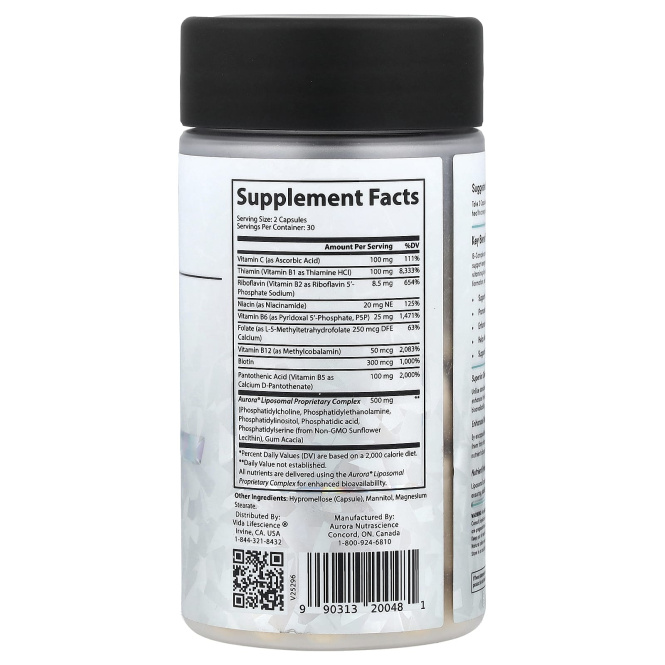Aurora Nutrascience, комплекс витаминов группы B, 60 капсул