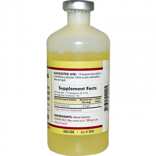 Kirkman Labs, Колострум — натуральное жидкое молозиво без вкусовых добавок и ароматизаторов, 8 жидких унций (237 мл)