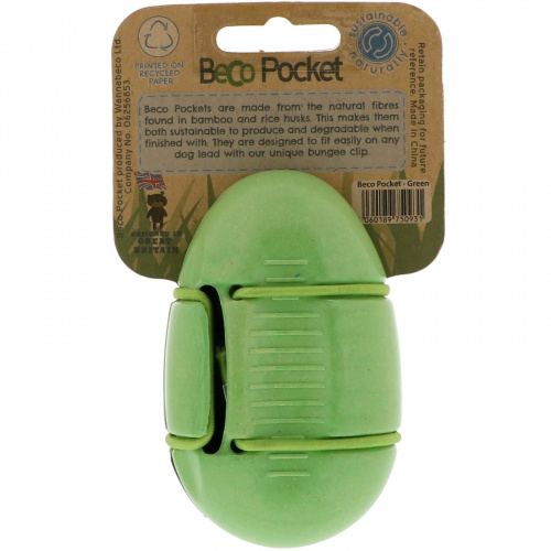 Beco Pets, Beco Pocket, экологичный диспенсер для пакетов, зеленый, 1 пакет Beco Pocket, 15 пакетиков