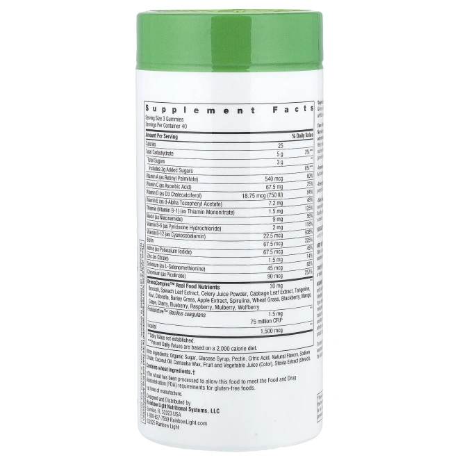 Rainbow Light, жевательные мультивитамины для подростков+, вкусная голубика, 120 жевательных таблеток