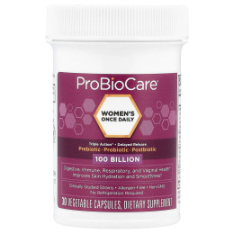 ProBioCare, Пробиотик для женщин, 1 раз в день, 100 млрд, 30 растительных капсул