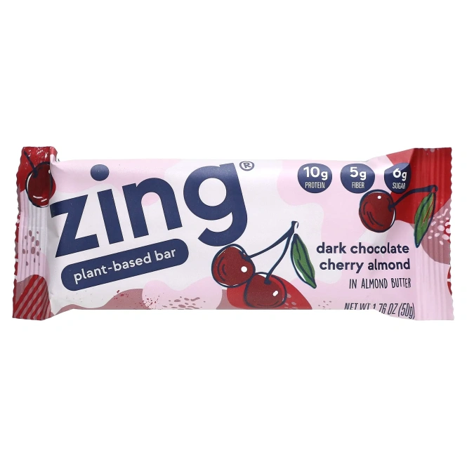 Zing, Vitality Батончик Темный шоколад Вишня Миндаль 12 батончиков