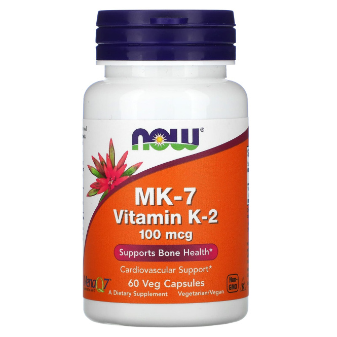 NOW MK-7 Vitamin K-2 100 mcg, 60 вегетарианских капсул