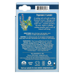 Badger Company, Средство от головной боли, Мята и лаванда, ,60 унции (17 г)