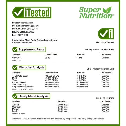 Super Nutrition, масло орегано, 59 мл (2 жидк. унции)