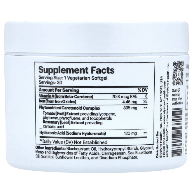 Elysium, Mosaic, поддержка старения кожи и коллагена, 30 мягких таблеток