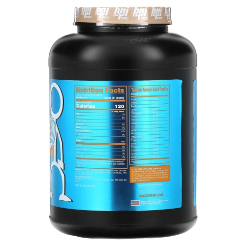 BPI Sports, ISO HD, 100% чистый изолят белка, ванильное печенье, 4,8 ф. (2170 г)