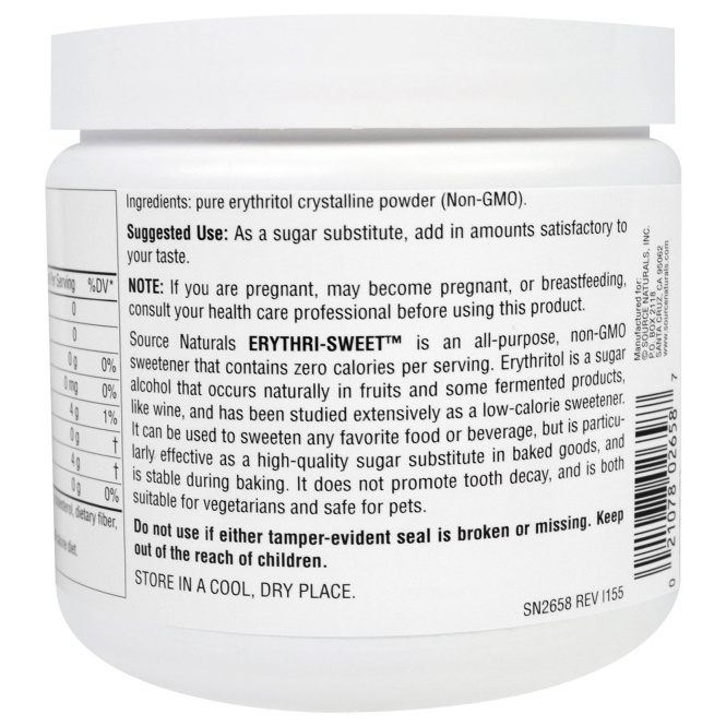Source Naturals, Эритрит сладкий, 12 унций (340,2 г)