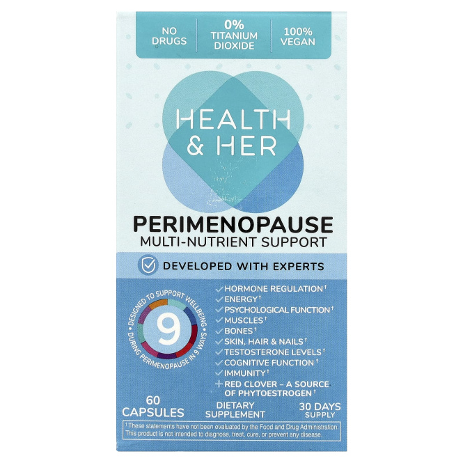 Health and Her, Perimenopause, поддержка нескольких питательных веществ, 60 капсул