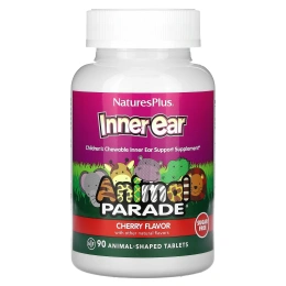 Nature's Plus Animal Parade жевательные витамины для поддержки внутреннего уха с вишневым вкусом, 90 штук в виде животных