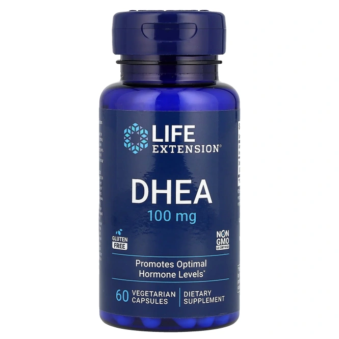 Life Extension, DHEA (ДГЭА), 100 мг, 60 вегетарианских капсул