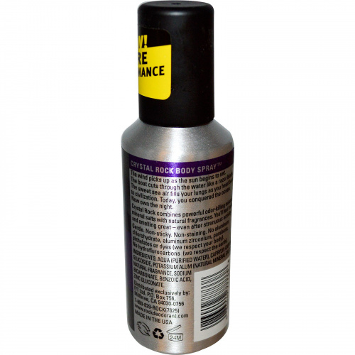 Crystal Body Deodorant, Дезодорант-спрей для тела "Горячее тело", гранитный дождь, 118 мл (4 жидких унций)