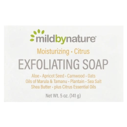 Mild By Nature, отшелушивающее мыло, с маслами марулы, таману и ши, с цитрусовым ароматом, 141 г (5 унций)