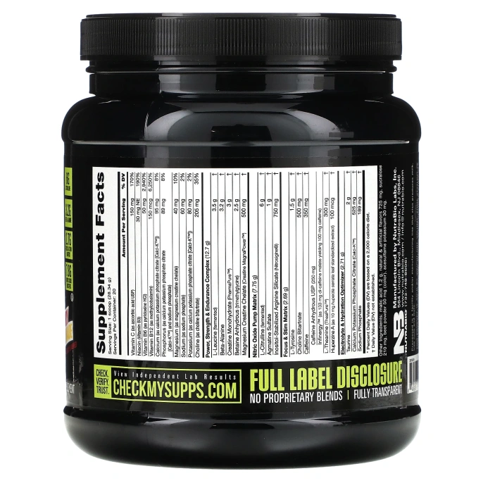 NutraBio Labs, Предтренировочное средство, малиновый лимонад, 567 г