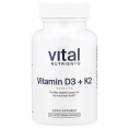 Vital Nutrients, Витамины D3 и K2, 120 вегетарианских капсул