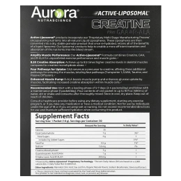 Aurora Nutrascience, Active Liposomal®, креатин с ГАК и R-ALA, 30 пакетиков по 18 г (0,63 унции)